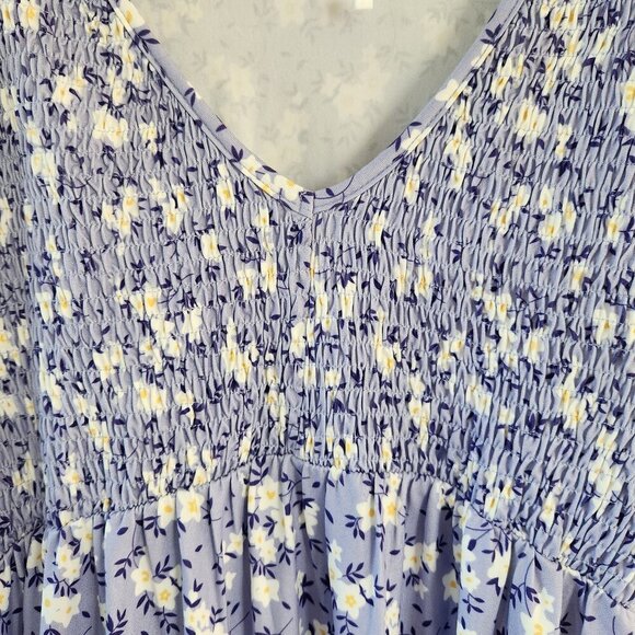 Coolmee Purple Short Sleeve Floral Summer Dress - Picture 7 of 12